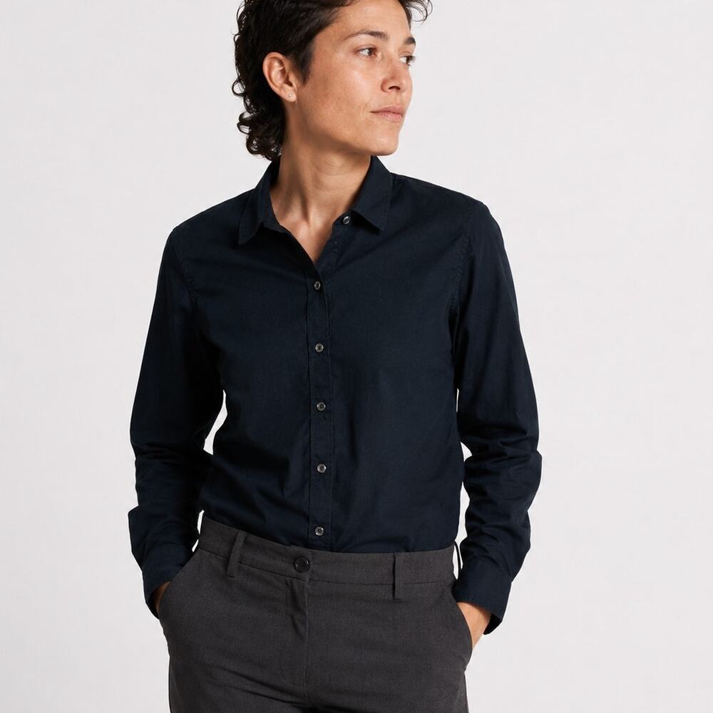 KIRRIN FINCH The Frankie Classic Dress Shirt Black Cotton size 12